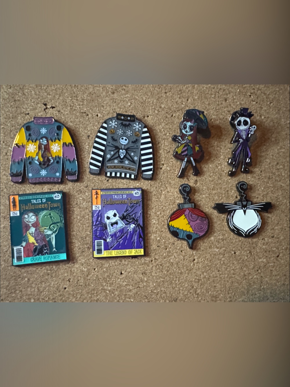 Loungefly Nightmare Before Christmas Jack and Sally Pin Set -8pc